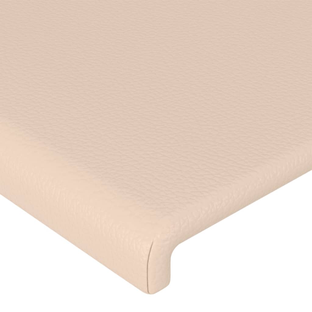 Uzglavlje s ušima boja cappuccina 203x23x118/128cm umjetna koža