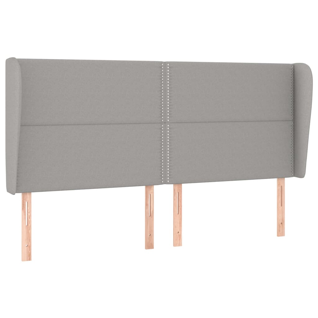 Uzglavlje s ušima svjetlosivo 203x23x118/128 cm od tkanine