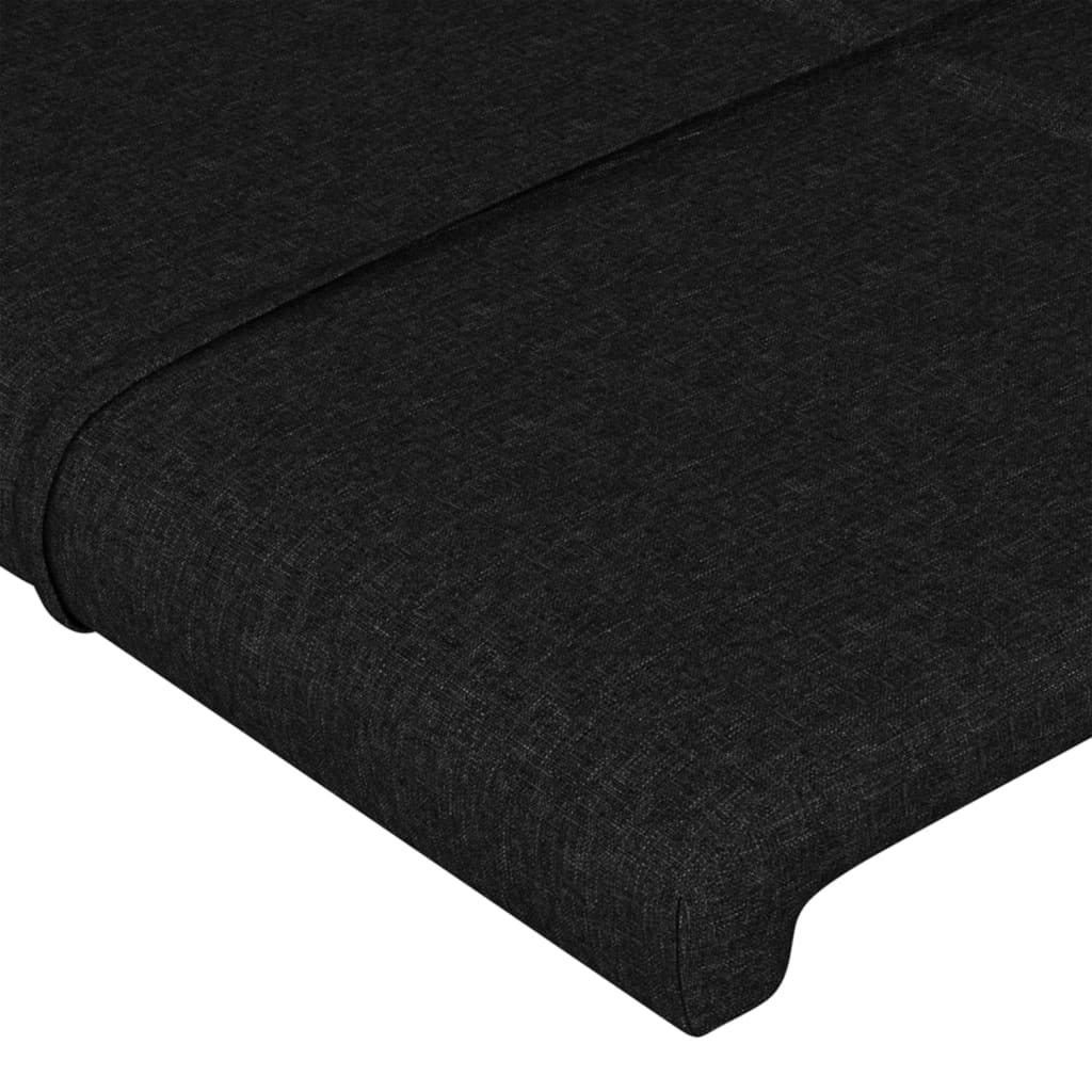 Uzglavlje s ušima crno 103x23x118/128 cm od tkanine