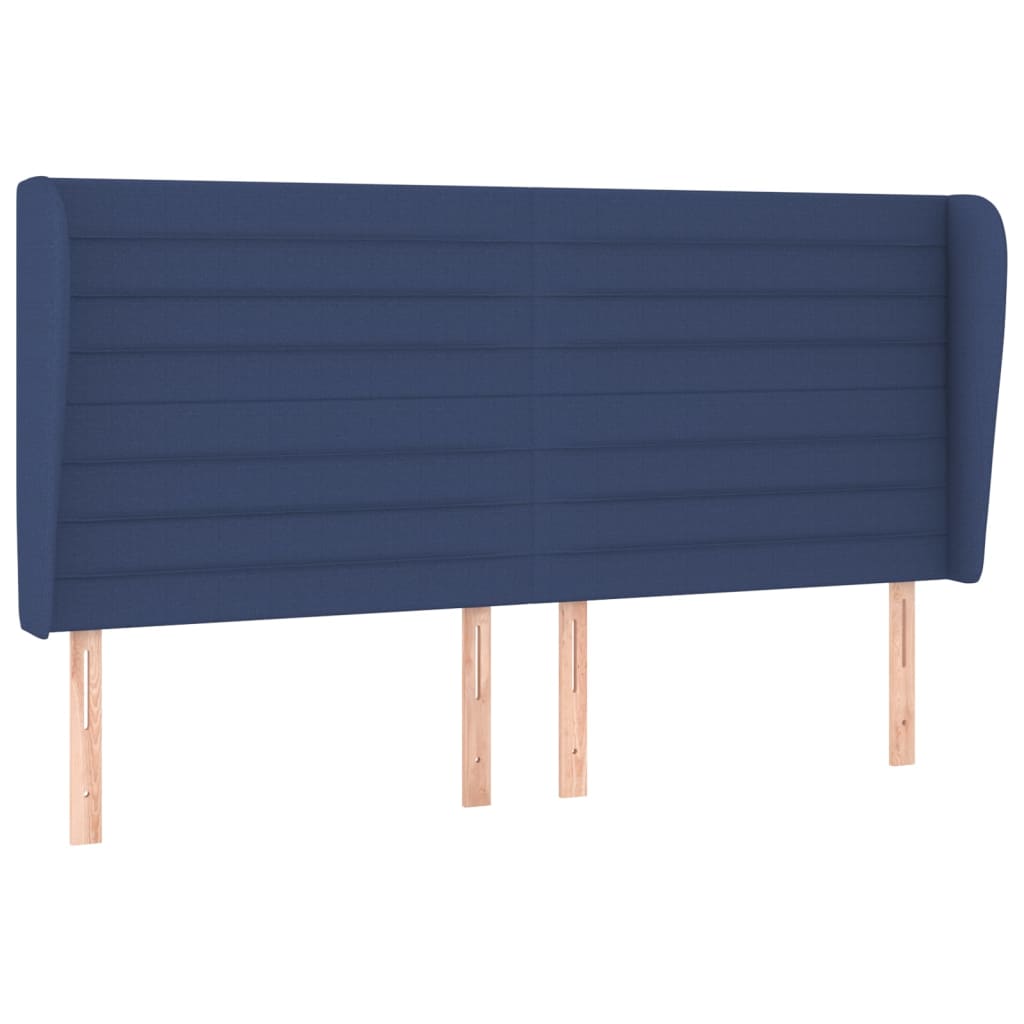 Uzglavlje s ušima plavo 183x23x118/128 cm od tkanine