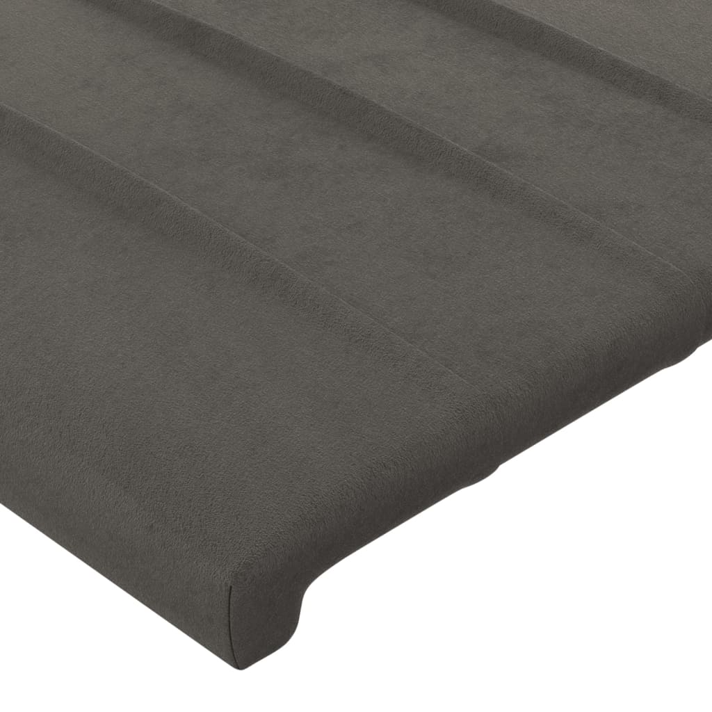 Uzglavlje s ušima tamnosivo 103x23x118/128 cm baršunasto