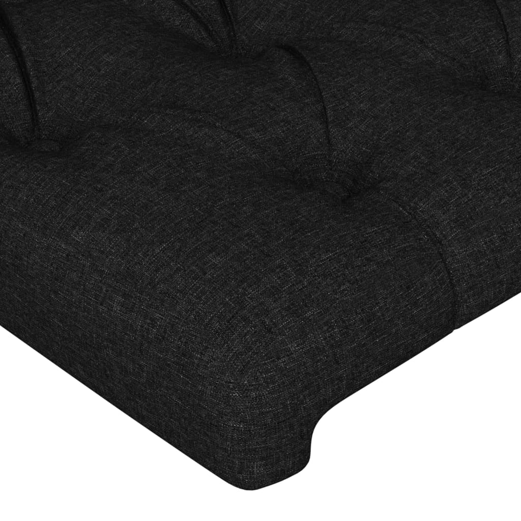 Uzglavlje s ušima crno 103x23x118/128 cm od tkanine