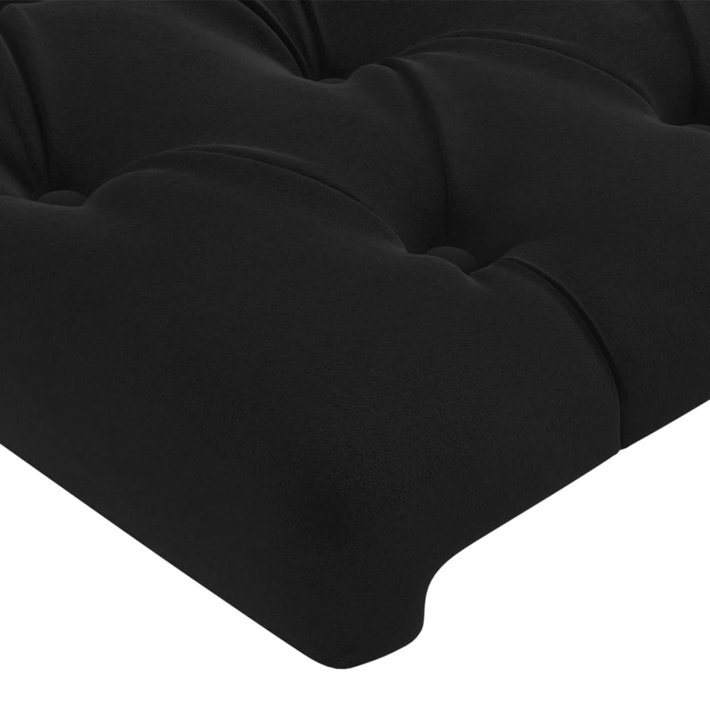 Uzglavlje s ušima crno 103x23x118/128 cm baršunasto