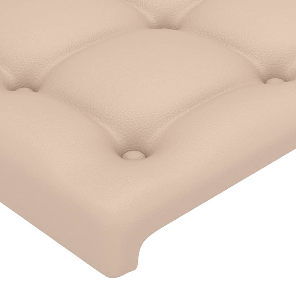 Uzglavlje s ušima boja cappuccina 103x16x78/88 cm umjetna koža