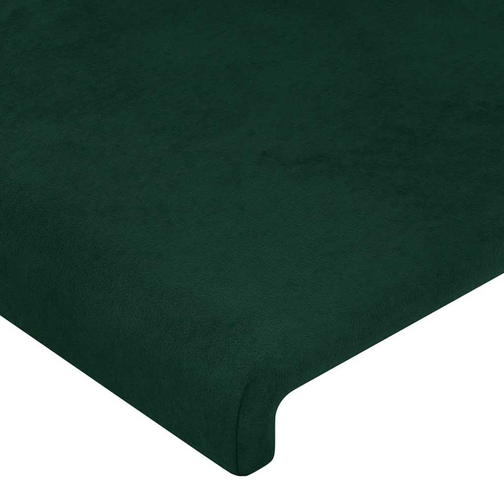 Uzglavlje s ušima tamnozeleno 203x16x118/128 cm baršunasto