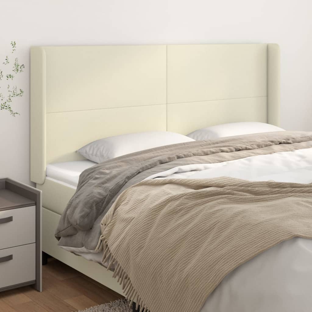 Uzglavlje s ušima krem 163x16x118/128 cm od umjetne kože