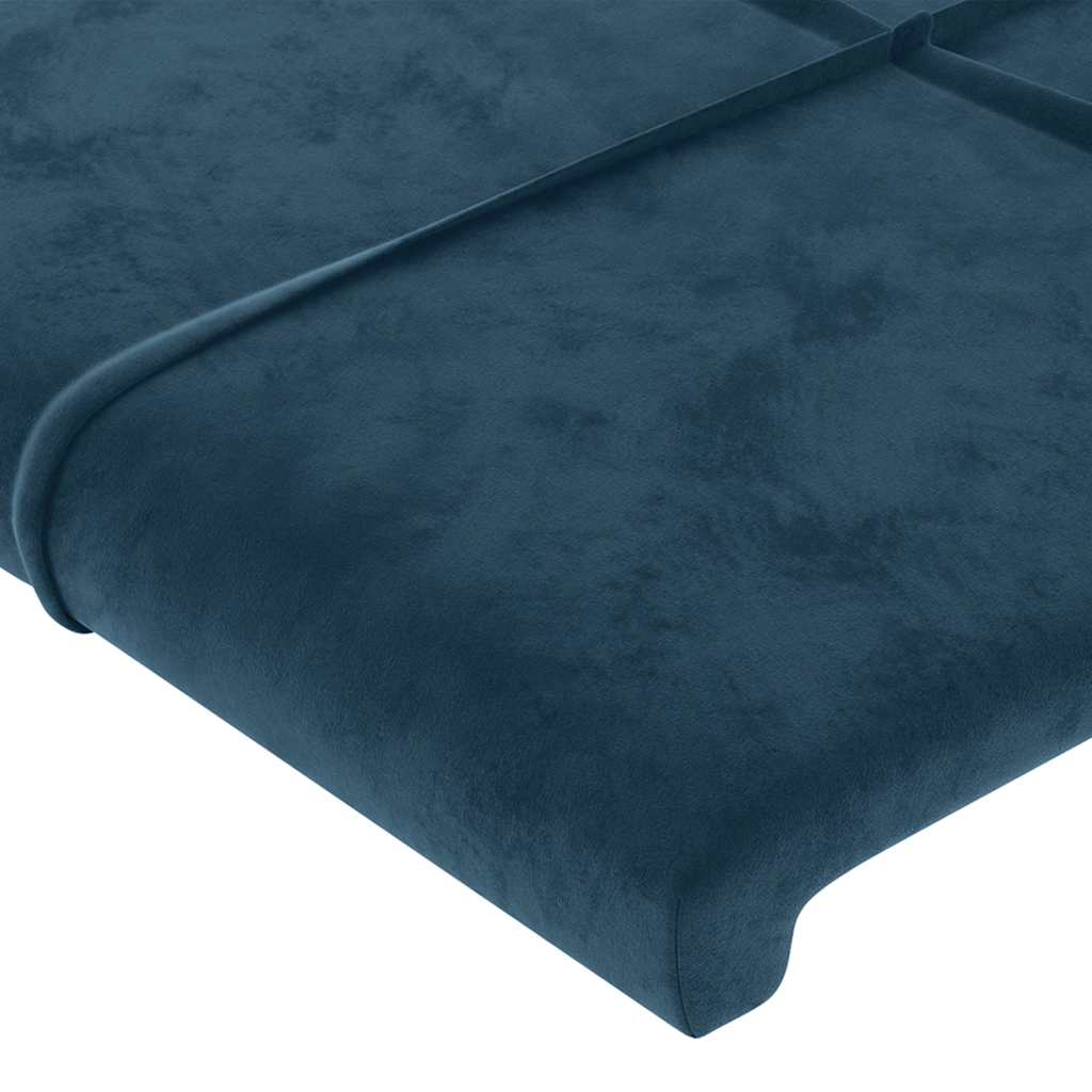 Uzglavlje s ušima tamnoplavo 83x16x118/128 cm baršunasto