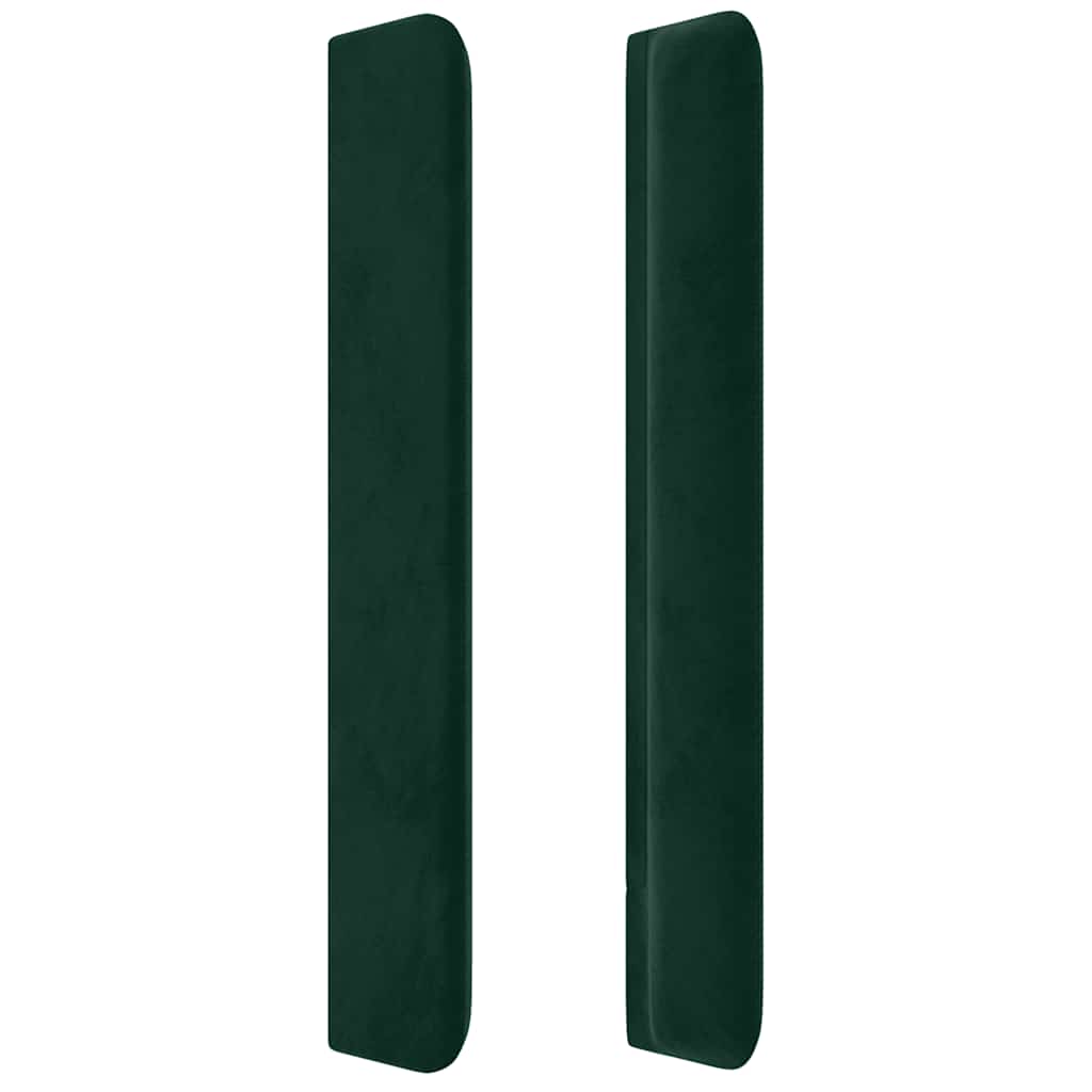 Uzglavlje s ušima tamnozeleno 163x16x118/128 cm baršunasto