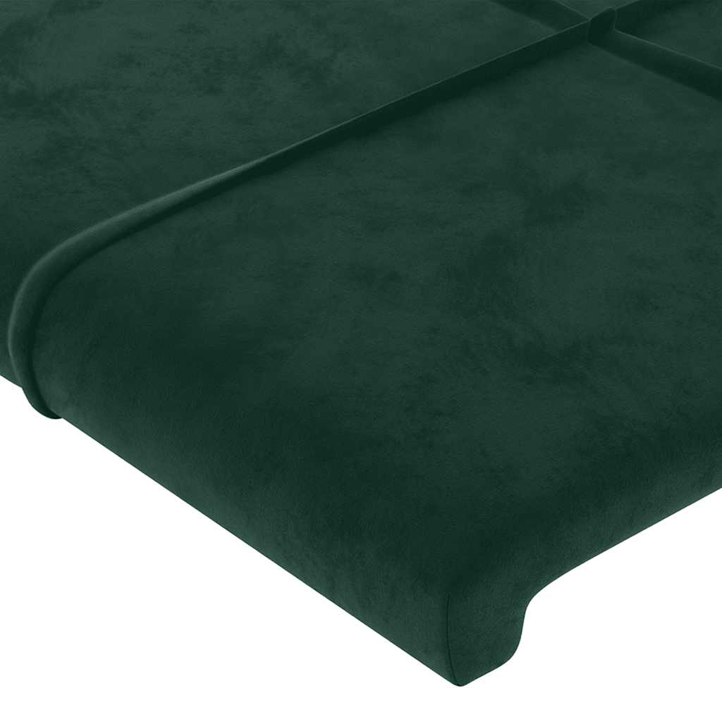 Uzglavlje s ušima tamnozeleno 203x16x118/128 cm baršunasto