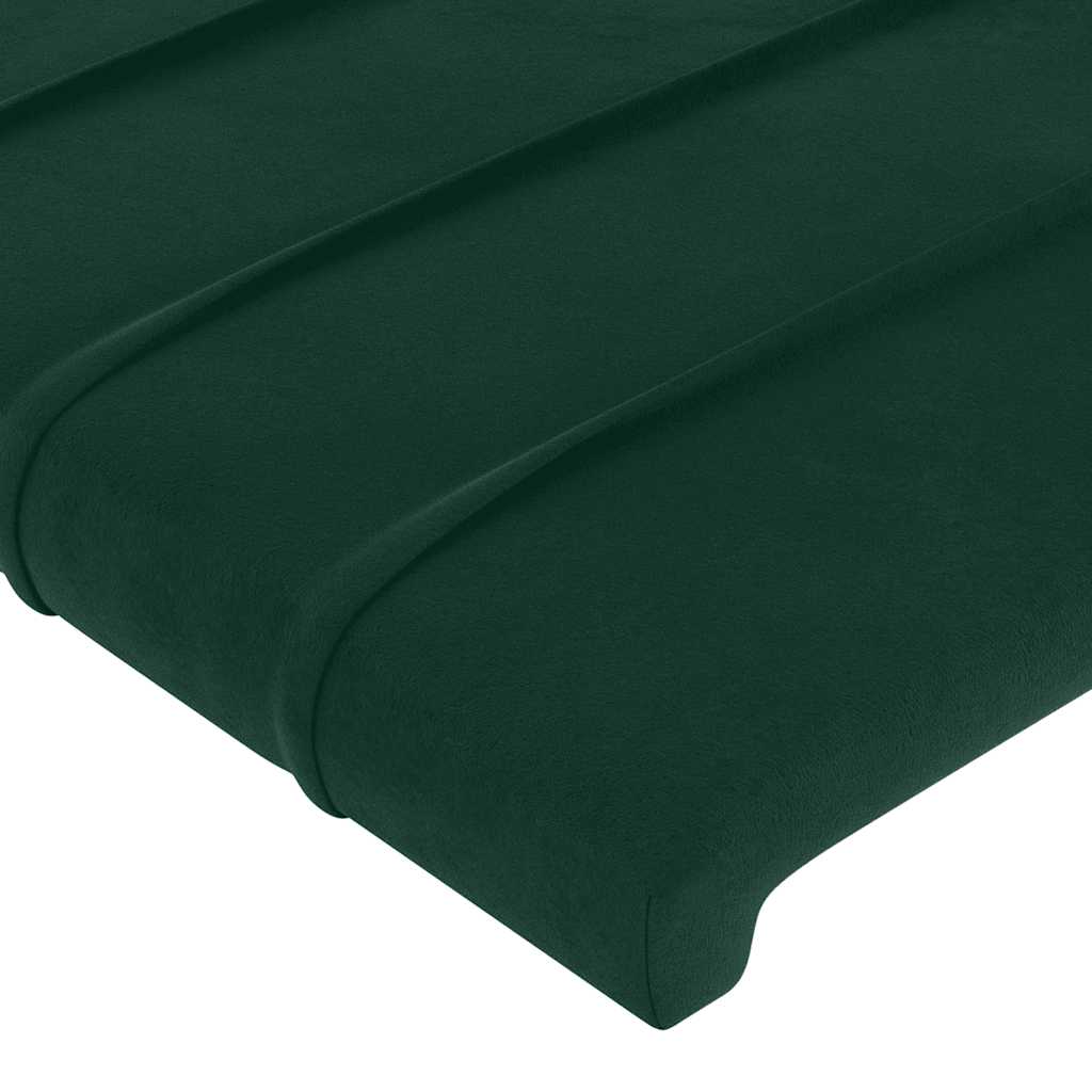 Uzglavlje s ušima tamnozeleno 203x16x118/128 cm baršunasto