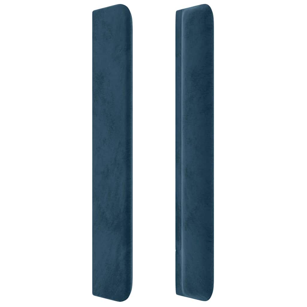 Uzglavlje s ušima tamnoplavo 203x16x118/128 cm baršunasto