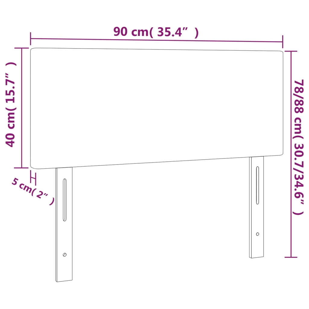 LED uzglavlje ružičasto 90x5x78/88 cm baršunasto