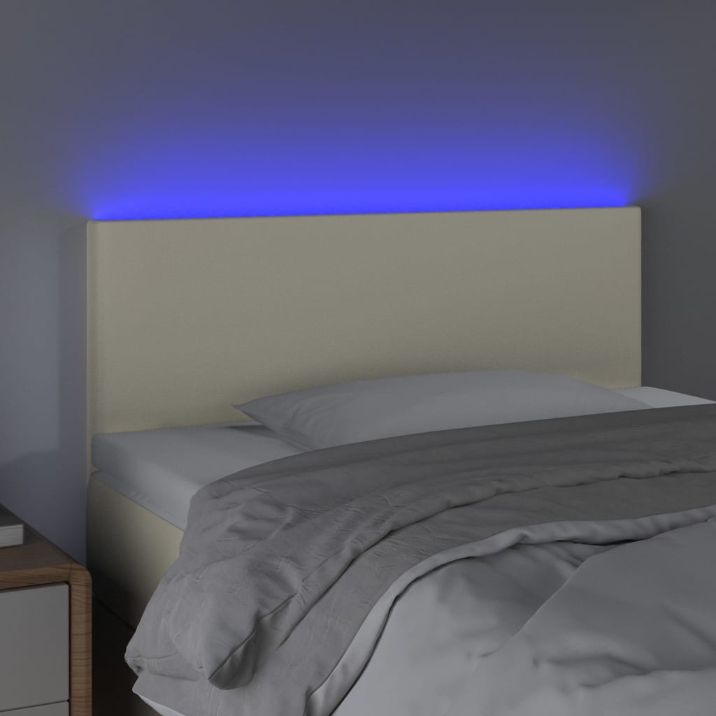 LED uzglavlje krem 80 x 5 x 78/88 cm od umjetne kože