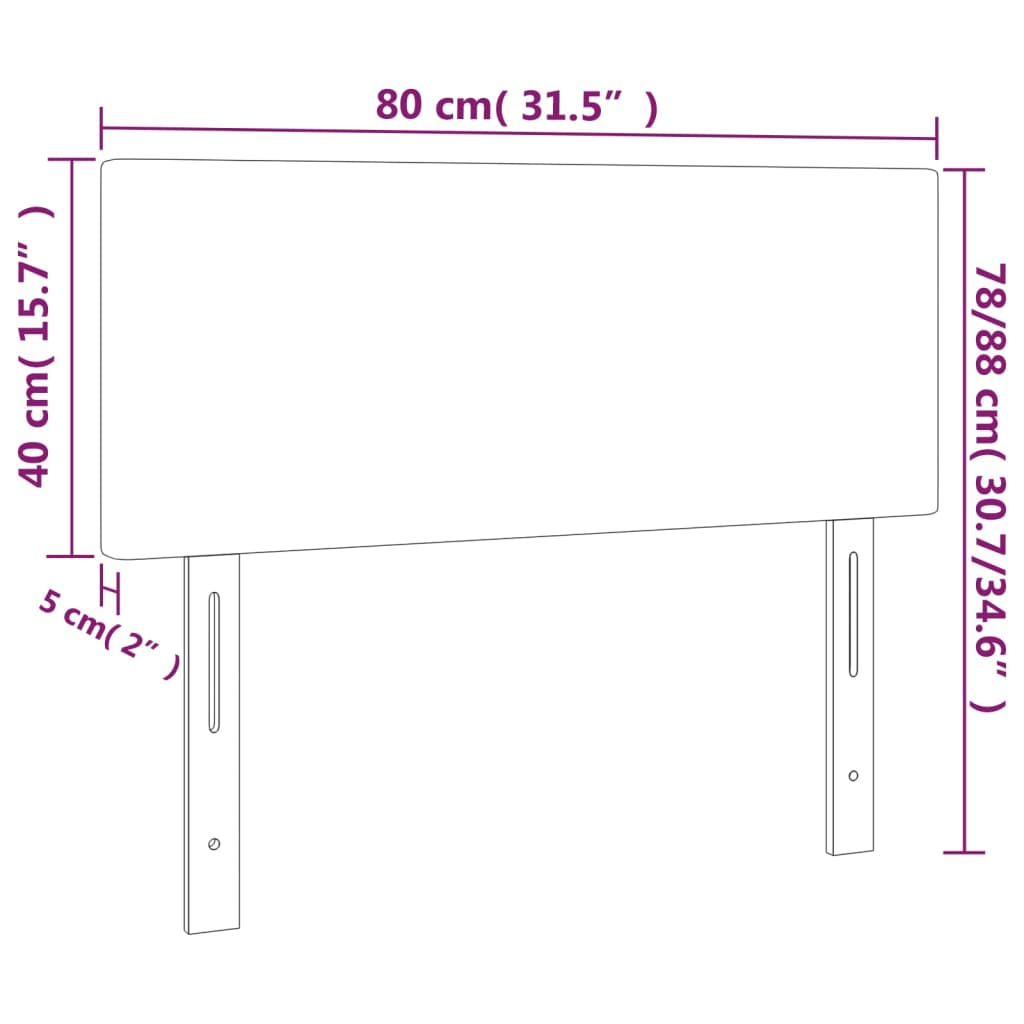 LED uzglavlje krem 80 x 5 x 78/88 cm od umjetne kože