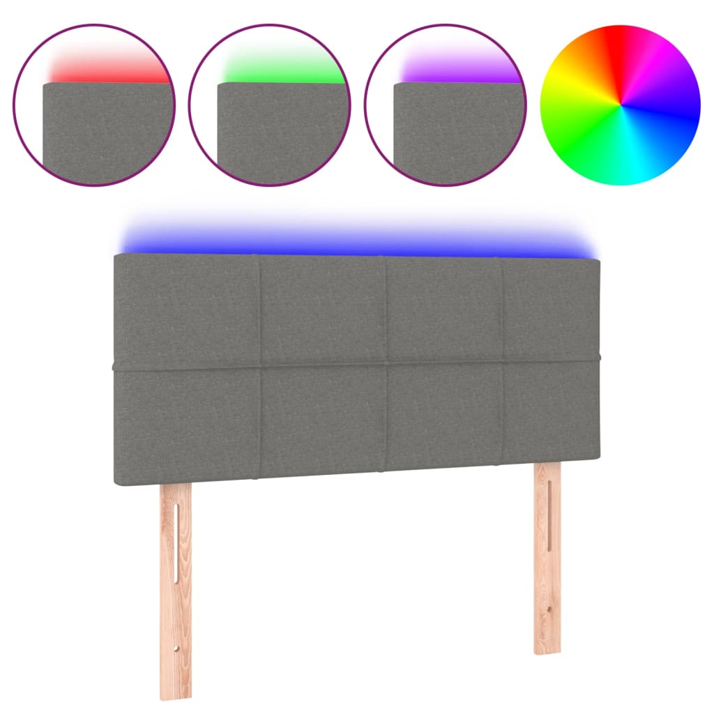 LED uzglavlje tamnosivo 100x5x78/88 cm od tkanine