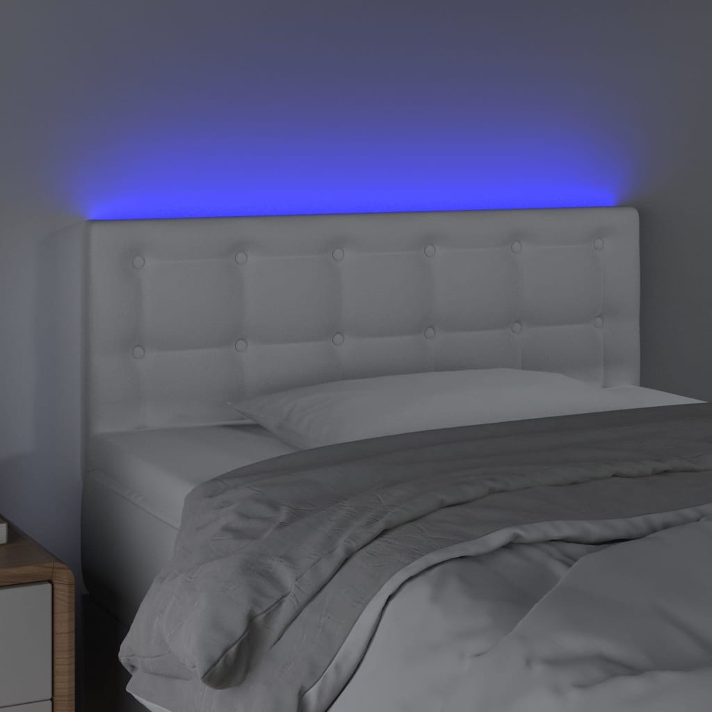 LED uzglavlje bijelo 80 x 5 x 78/88 cm od umjetne kože