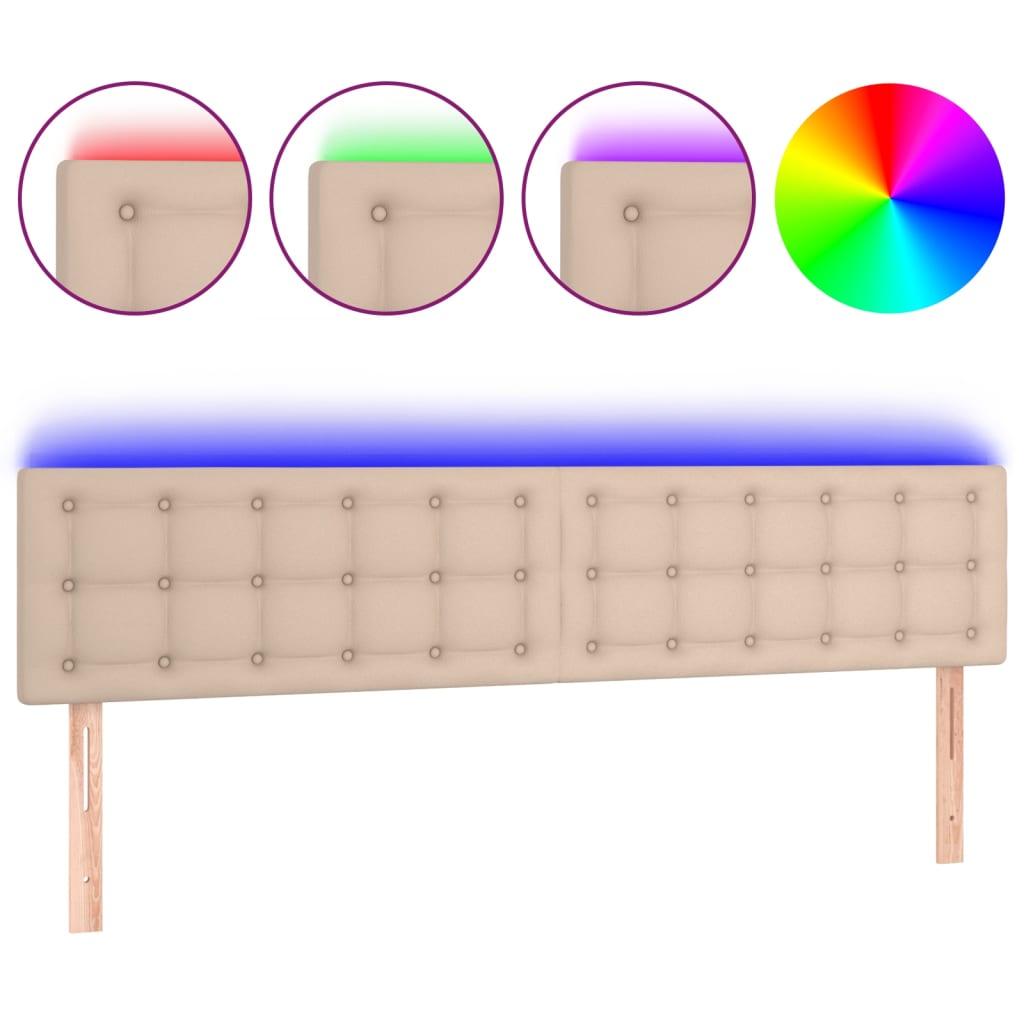 LED uzglavlje boja cappuccina 160 x 5 x 78/88cm od umjetne kože