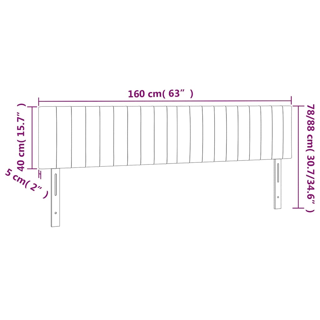LED uzglavlje tamnozeleno 160x5x78/88 cm baršunasto