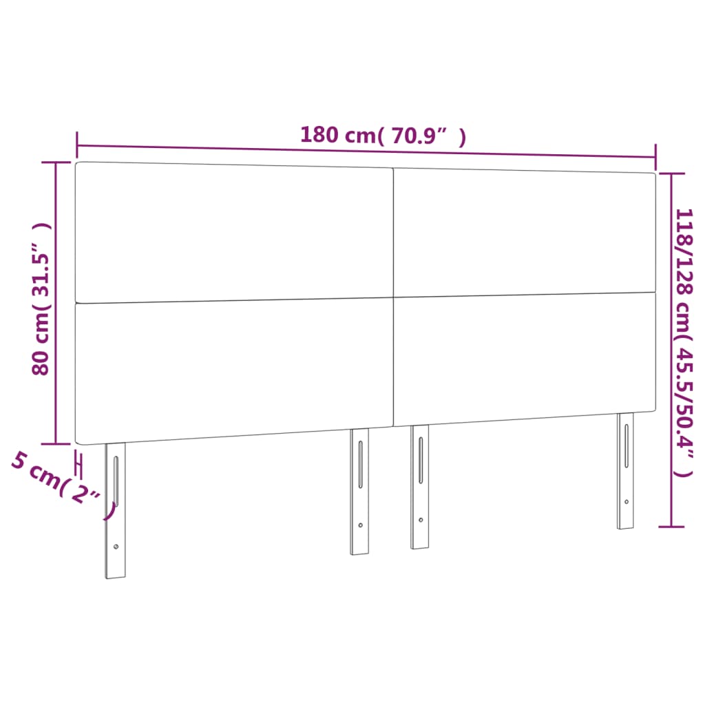 LED uzglavlje svjetlosivo 180x5x118/128 cm baršunasto