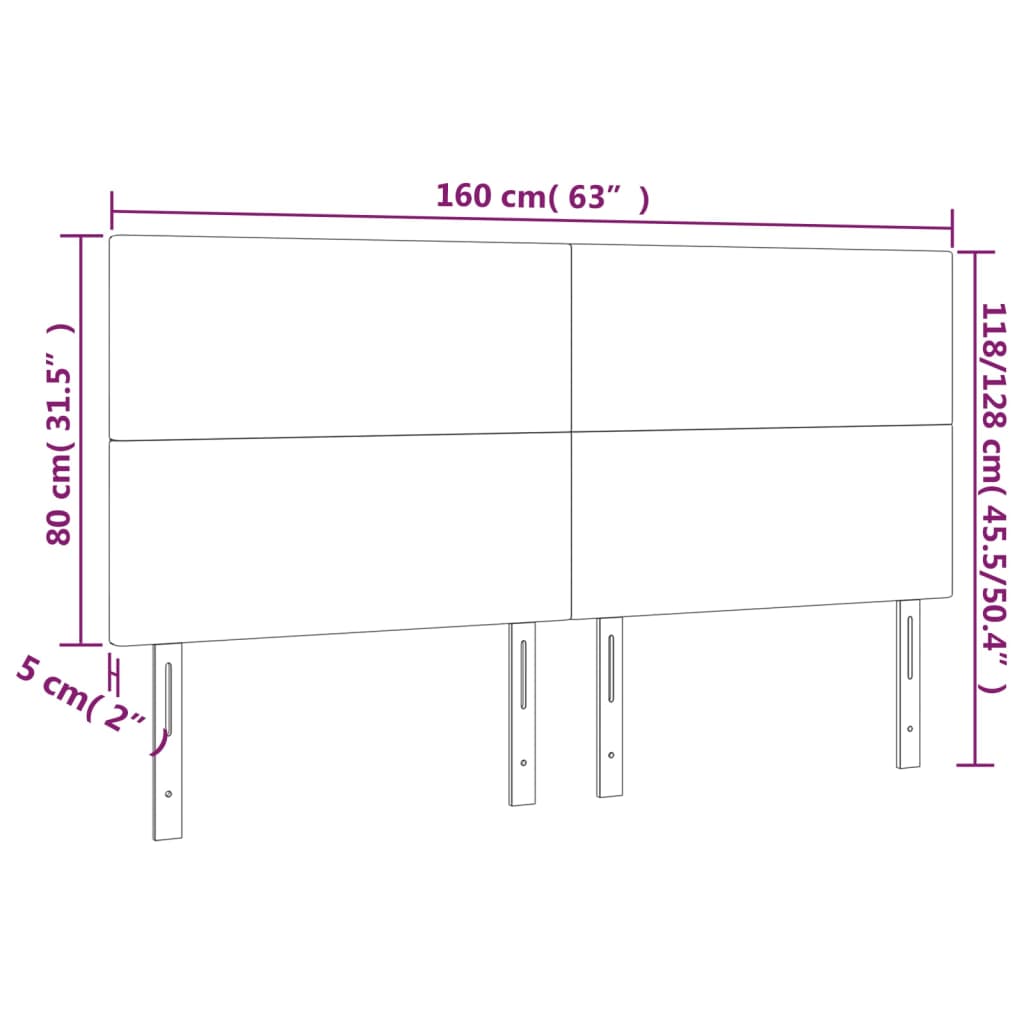 LED uzglavlje crno 160x5x118/128 cm od umjetne kože