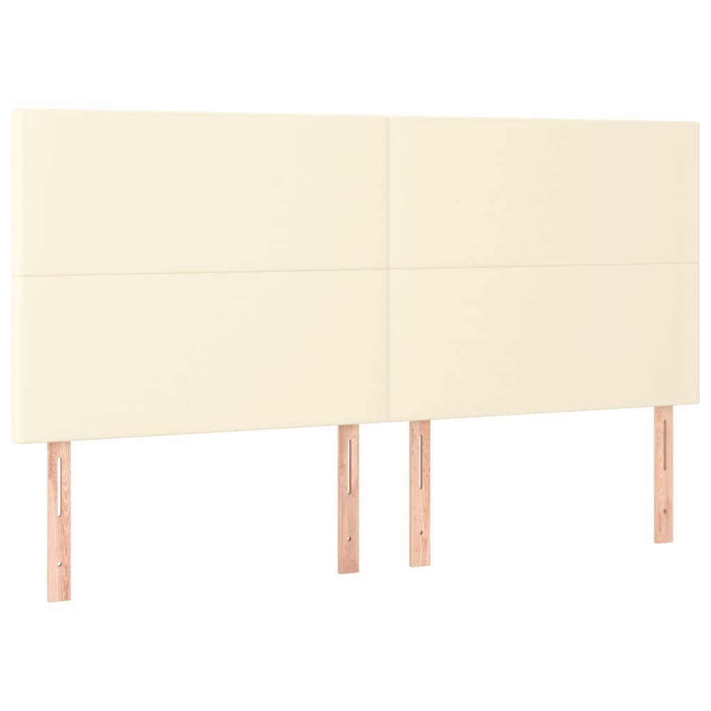 LED uzglavlje krem 200x5x118/128 cm od umjetne kože