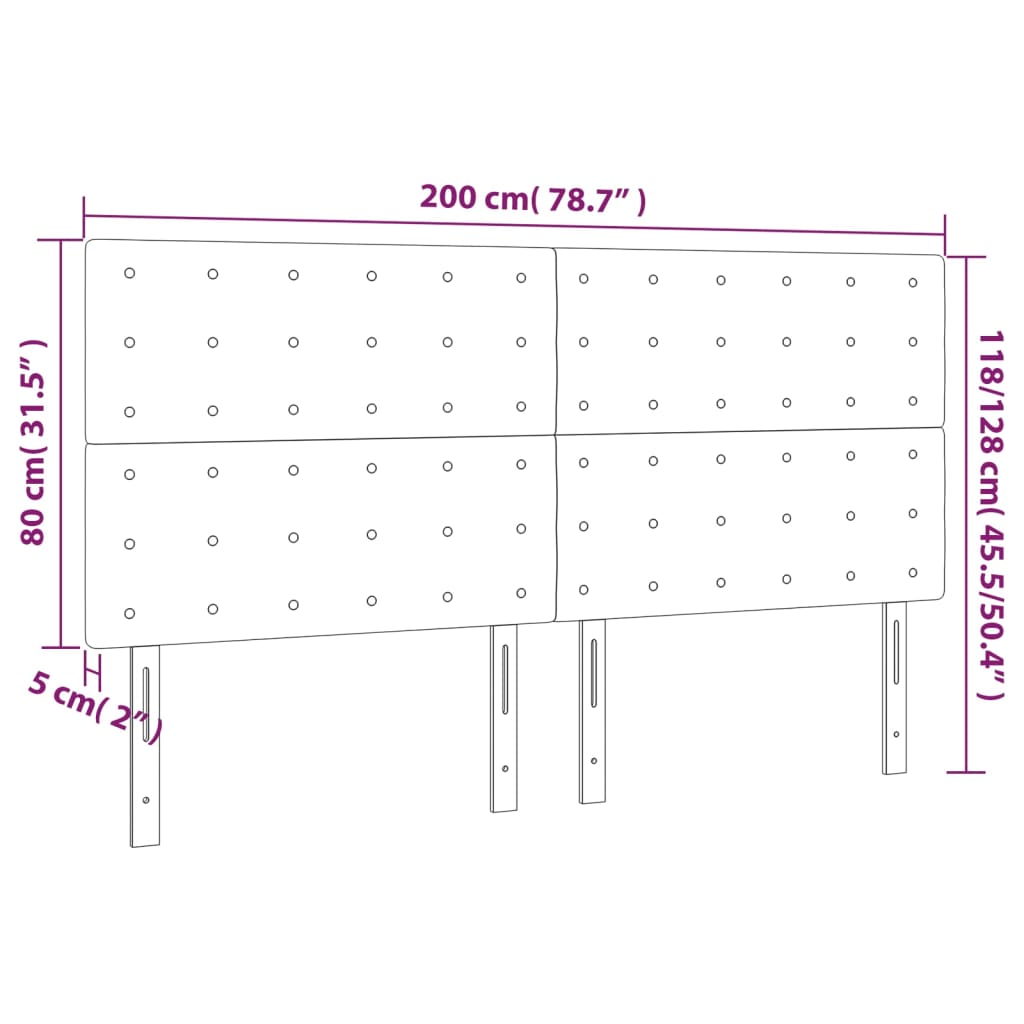 LED uzglavlje bijelo 200x5x118/128 cm od umjetne kože