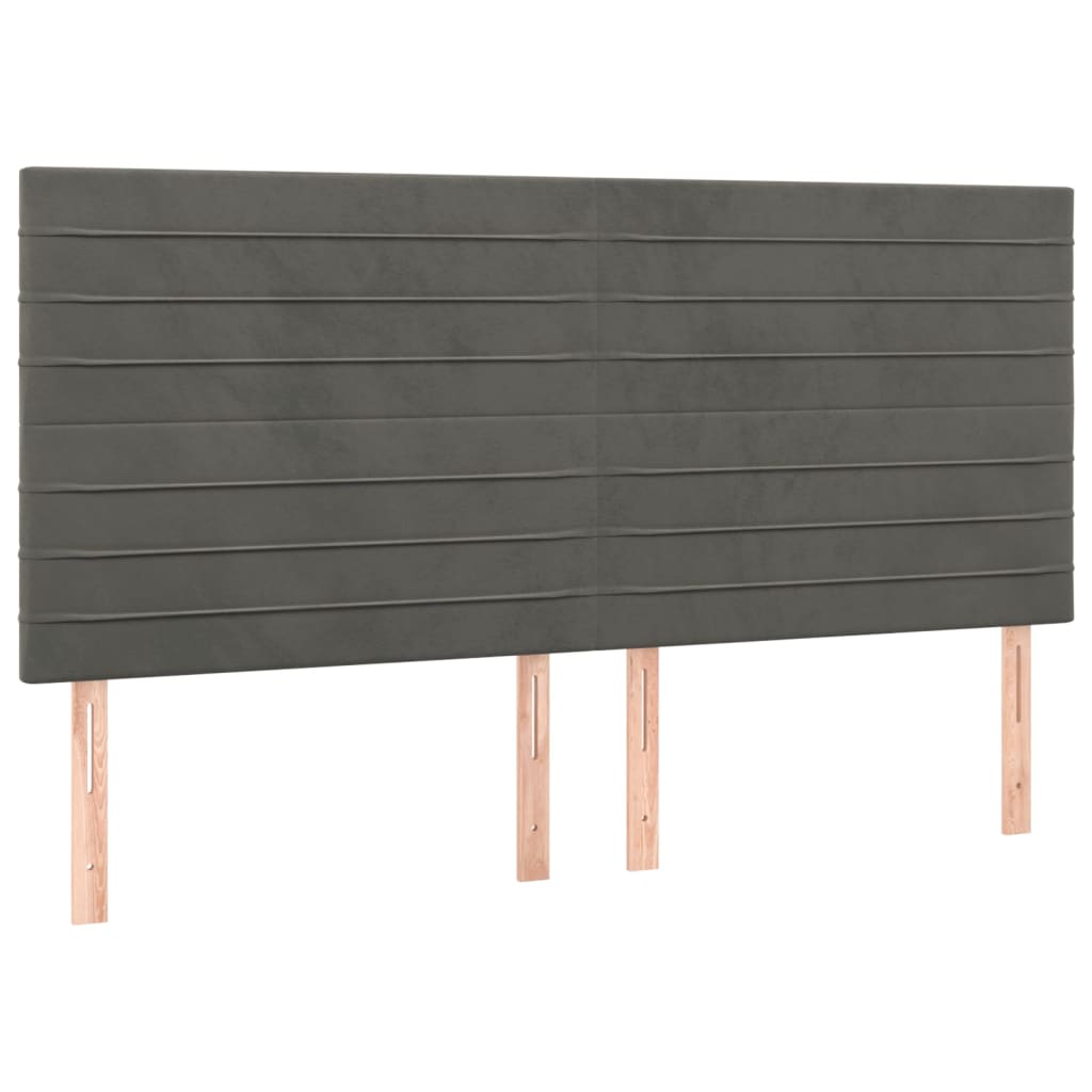 LED uzglavlje tamnosivo 160x5x118/128 cm baršunasto