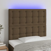LED uzglavlje tamnosmeđe 90x5x118/128 cm od tkanine