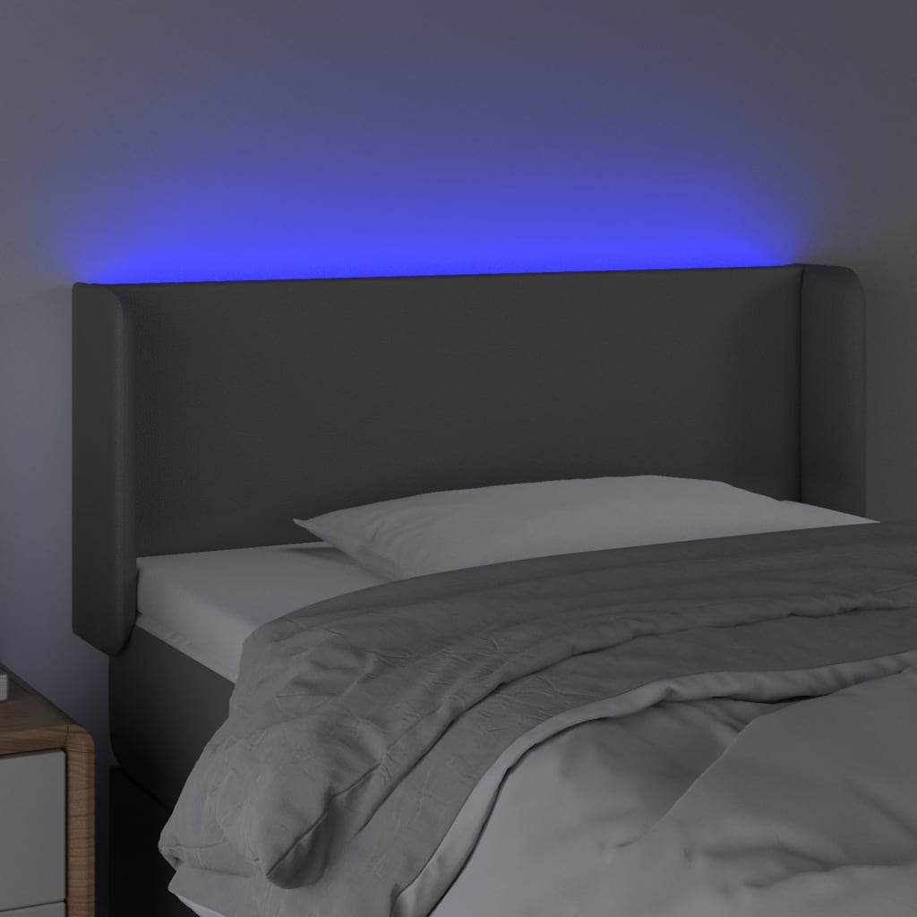 LED uzglavlje sivo 83x16x78/88 cm od umjetne kože