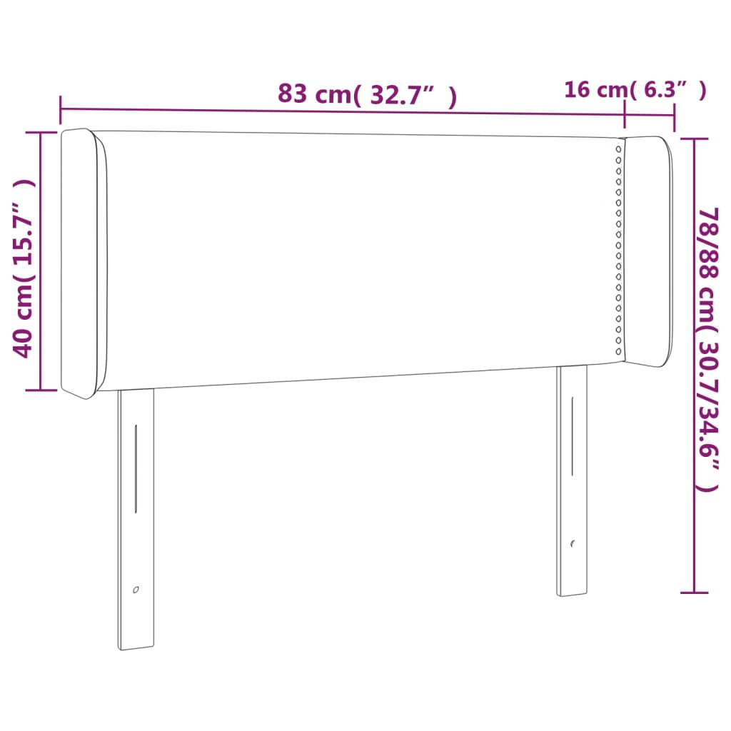 LED uzglavlje crno 83x16x78/88 cm od umjetne kože