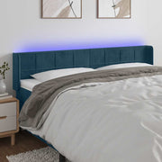 LED uzglavlje tamnoplavo 163x16x78/88 cm baršunasto