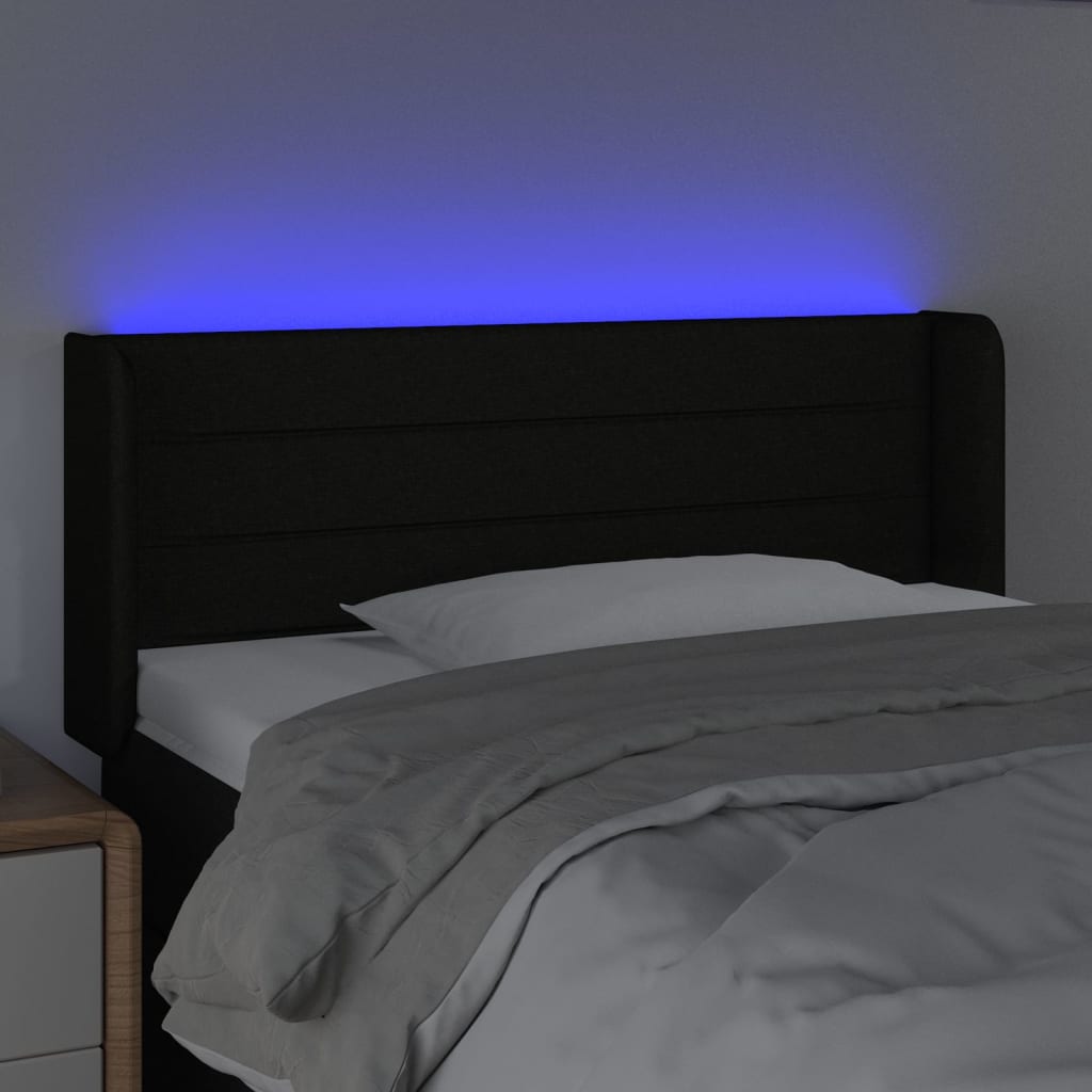 LED uzglavlje crno 93x16x78/88 cm od tkanine