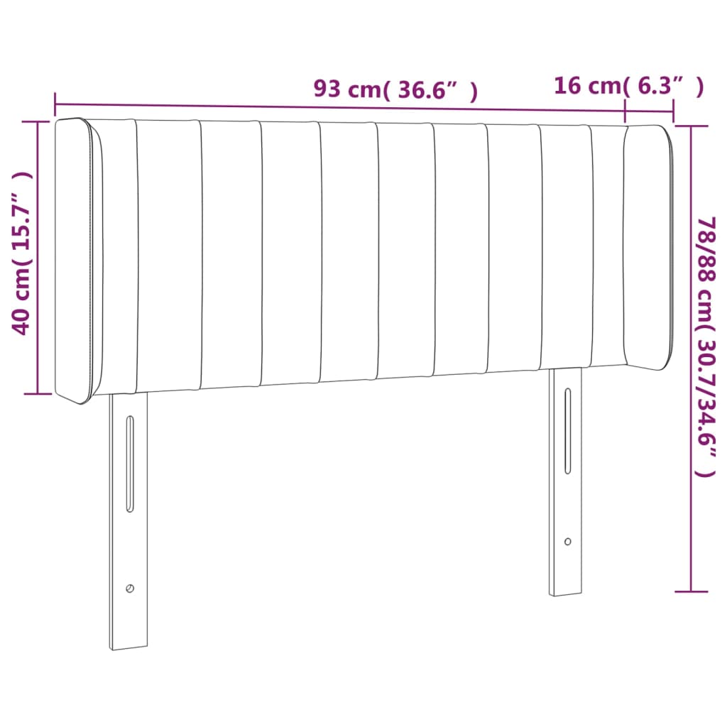 LED uzglavlje plavo 93x16x78/88 cm od tkanine