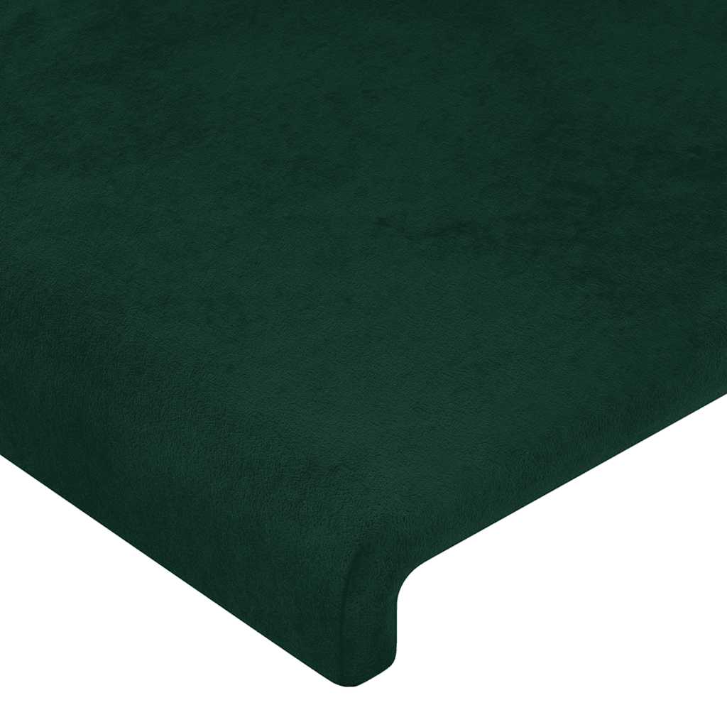 LED uzglavlje tamnozeleno 83x16x118/128 cm baršunasto