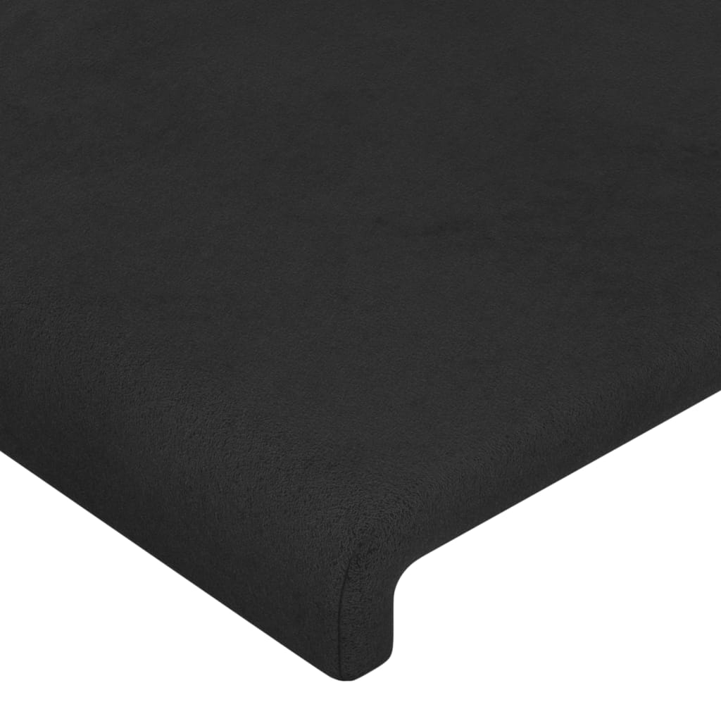 LED uzglavlje crno 103x16x118/128 cm baršunasto