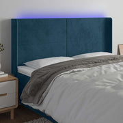 LED uzglavlje tamnoplavo 183 x 16 x 118/128 cm od tkanine