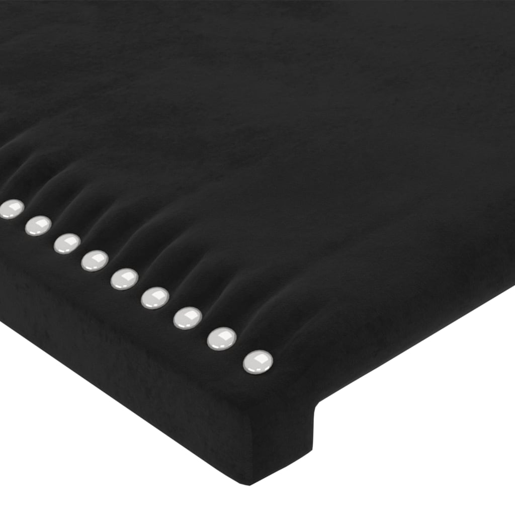 LED uzglavlje crno 93x16x118/128 cm baršunasto