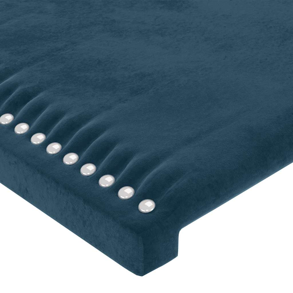 LED uzglavlje tamnoplavo 163x16x118/128 cm baršunasto