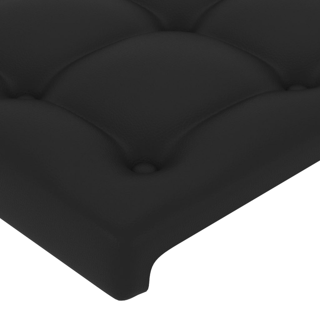 LED uzglavlje crno 163 x 16 x 118/128 cm od umjetna koža