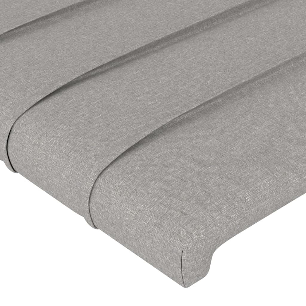 LED uzglavlje svjetlosivo 103 x 16 x 118/128 cm od tkanine