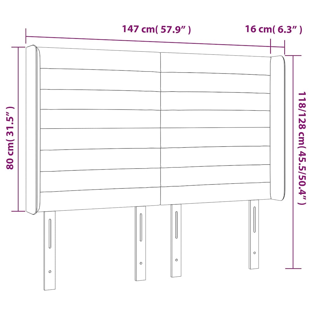 LED uzglavlje tamnozeleno 147x16x118/128 cm baršunasto