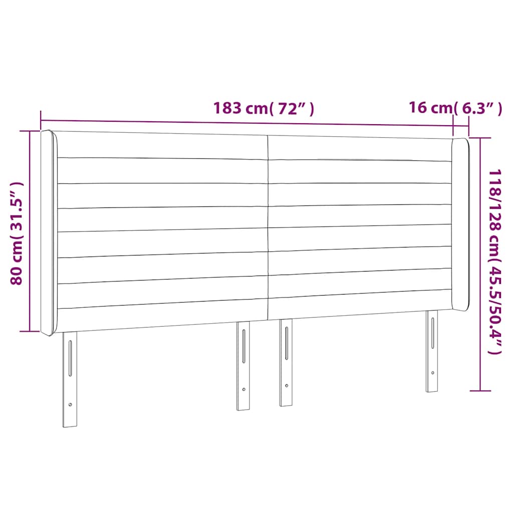 LED uzglavlje tamnozeleno 183 x 16 x 118/128 cm baršunasto