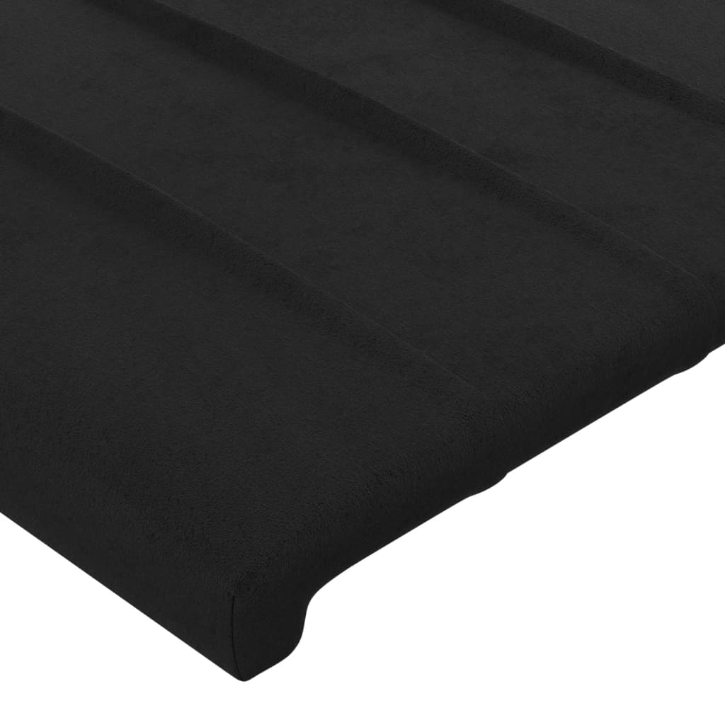 LED uzglavlje crno 93x16x118/128 cm baršunasto