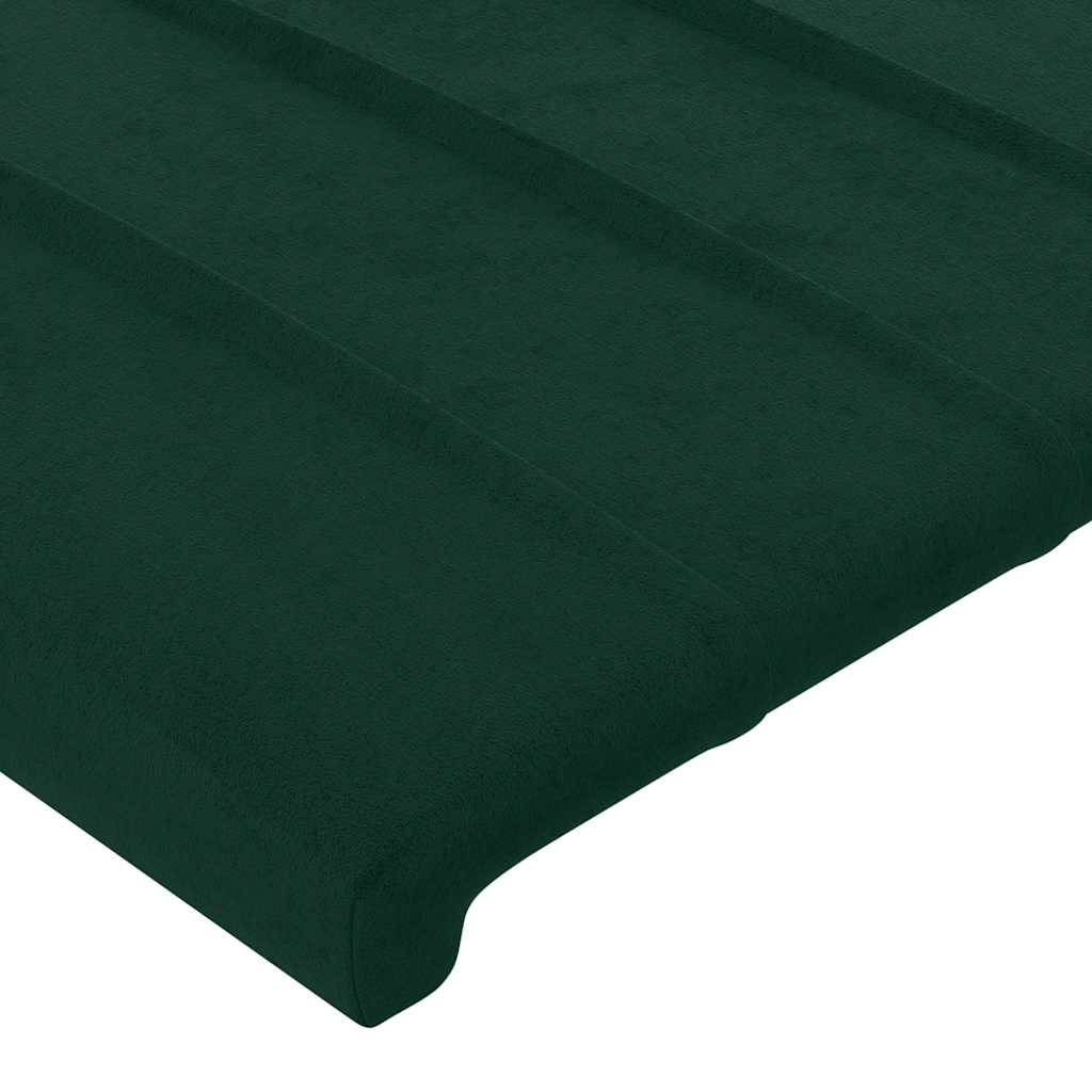 LED uzglavlje tamnozeleno 103x16x118/128 cm baršunasto
