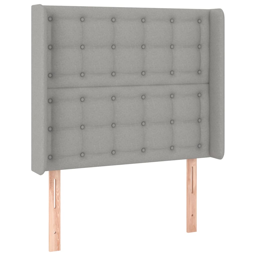 LED uzglavlje svjetlosivo 103 x 16 x 118/128 cm od tkanine