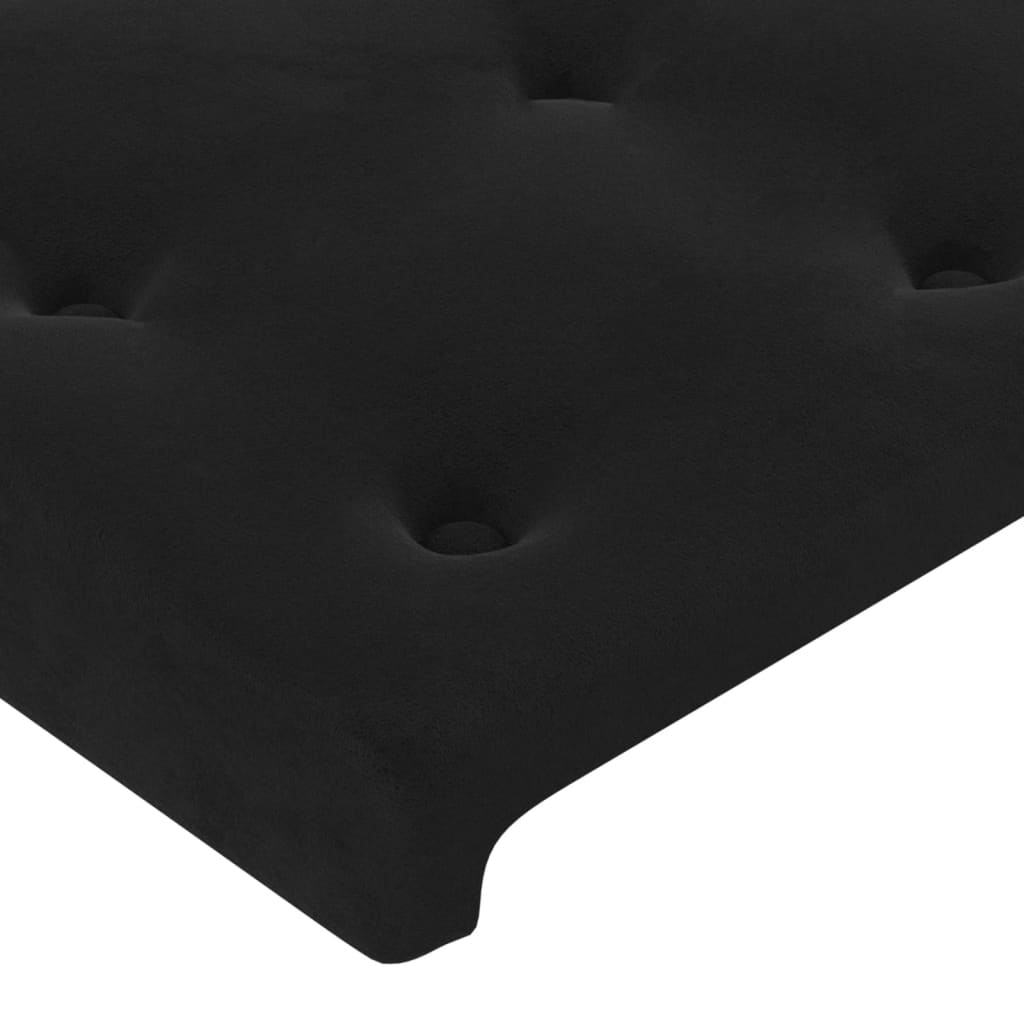 LED uzglavlje crno 83x16x118/128 cm baršunasto