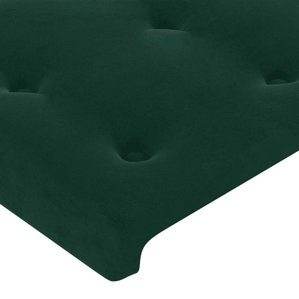 LED uzglavlje tamnozeleno 83x16x118/128 cm baršunasto