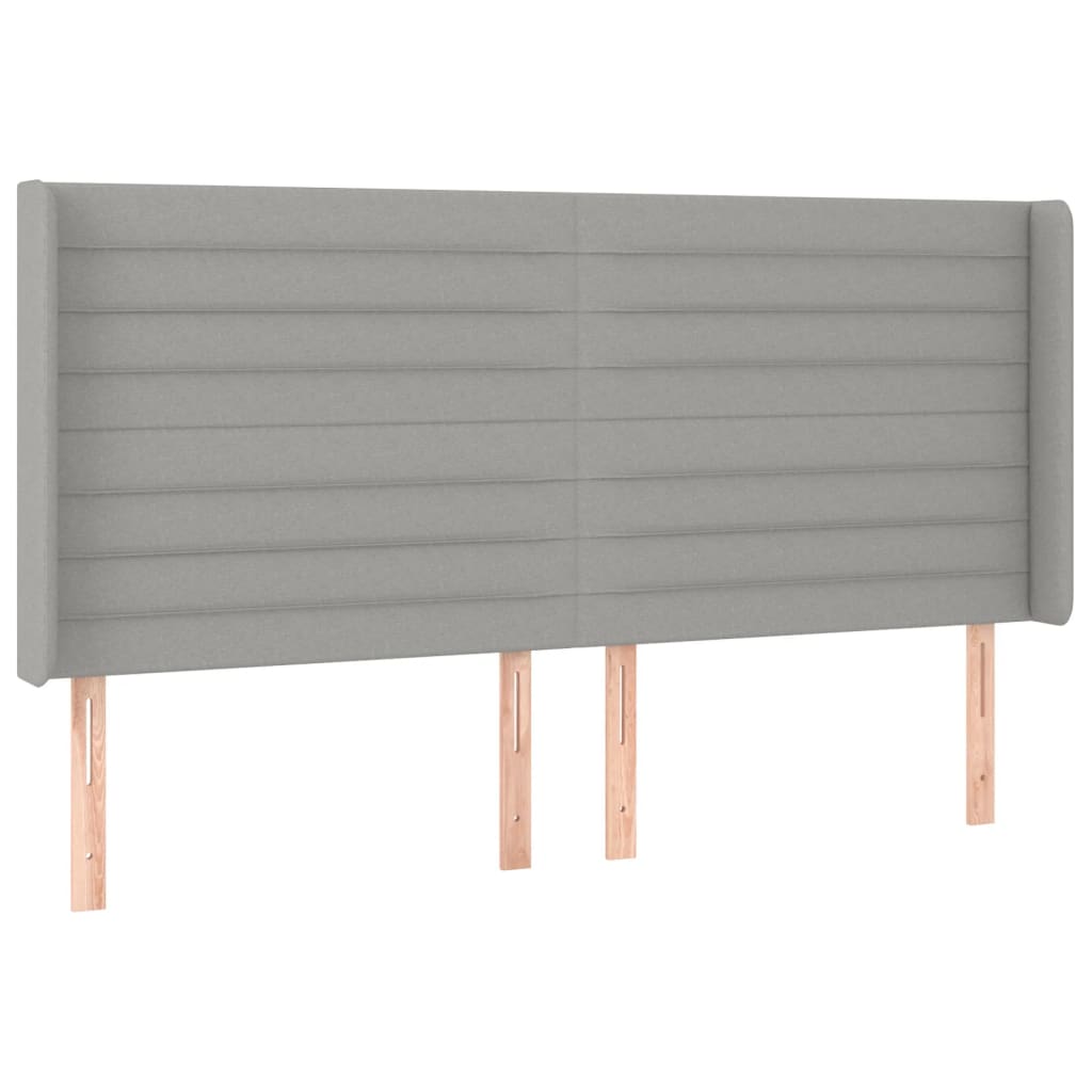 Krevet box spring s madracem LED svjetlosivi 180x200 cm tkanina
