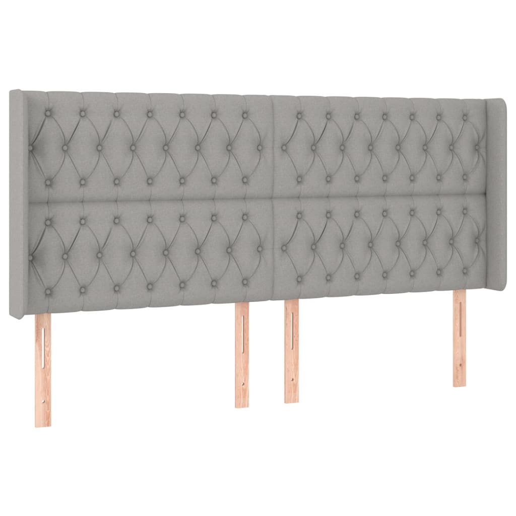 Krevet box spring s madracem LED svjetlosivi 180x200 cm tkanina