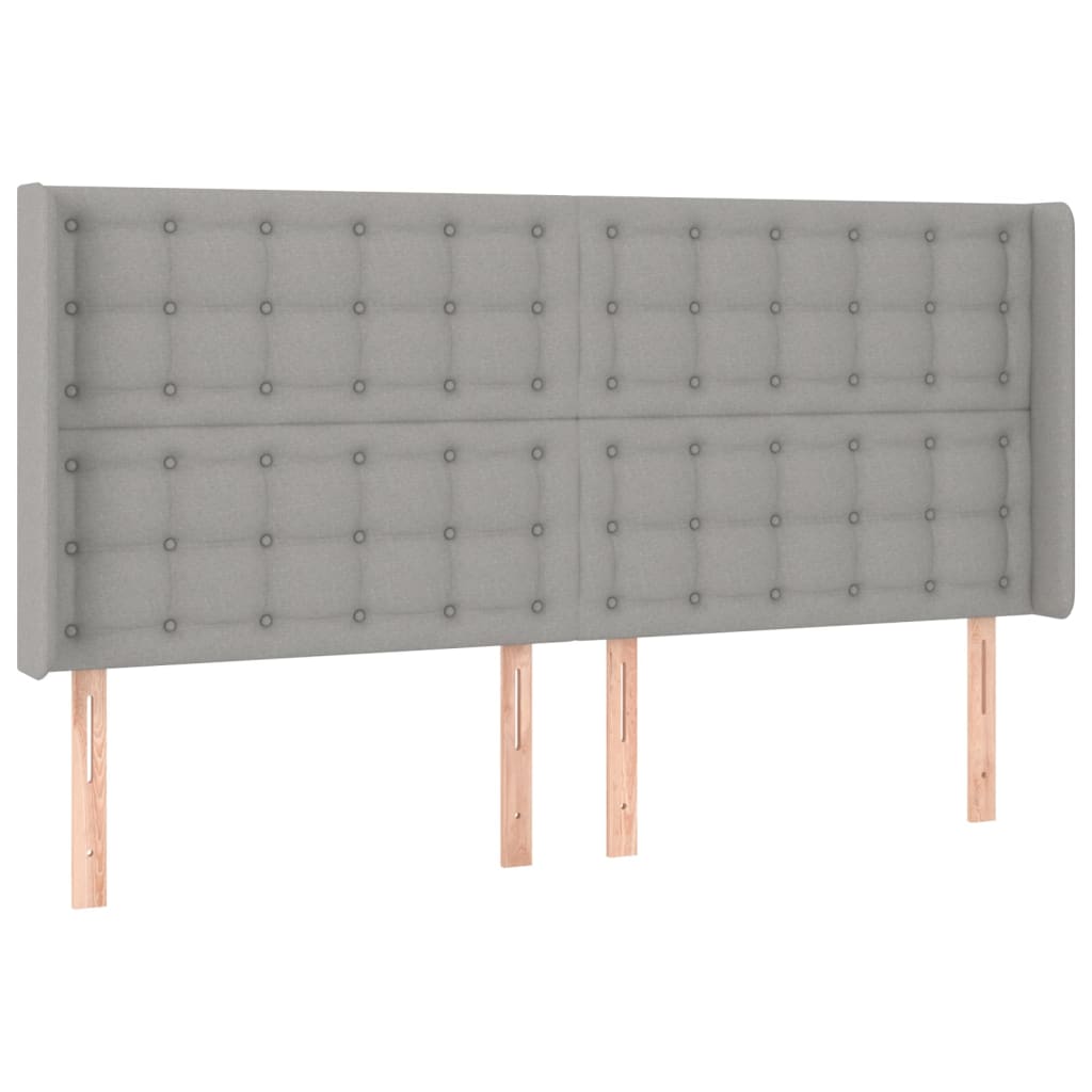 Krevet box spring s madracem LED svjetlosivi 180x200 cm tkanina